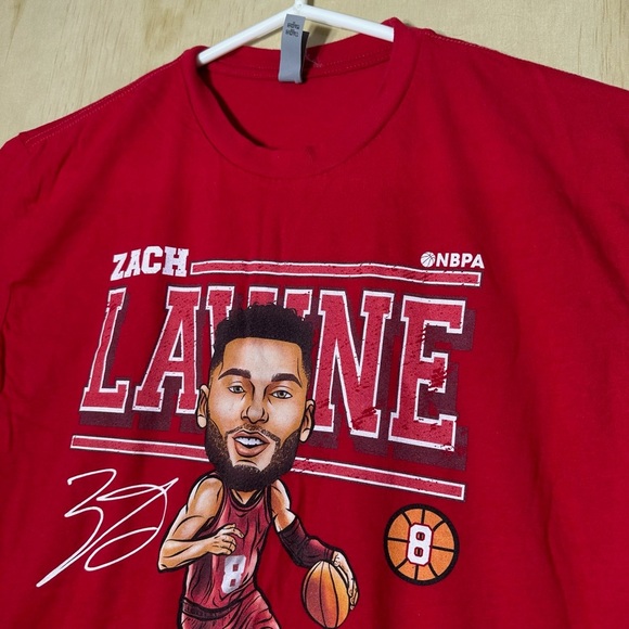 Zach Lavine #8 Cartoon T Shirt NBA Next Level Apparel Mens Medium - Picture 2 of 7